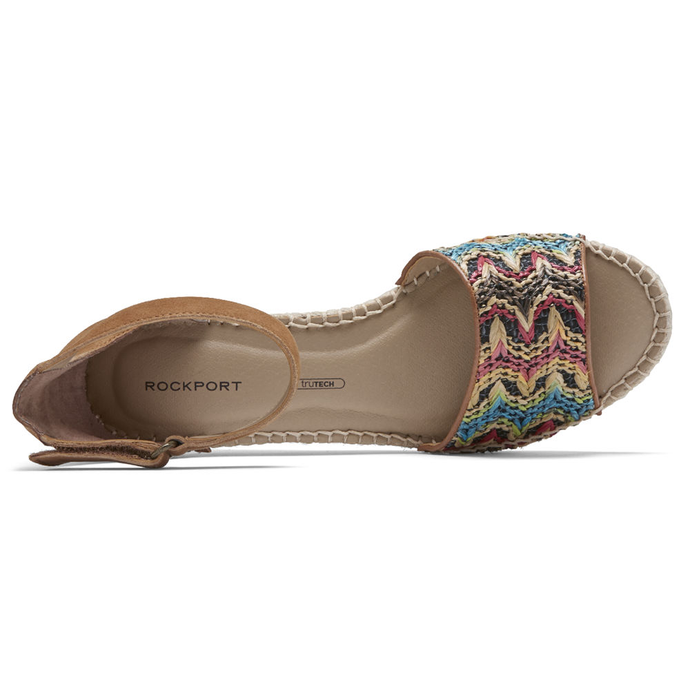 Sandalias Rockport Mujer Mexico - Marah Woven Ankle Strap Multicolor - MXLFD0498